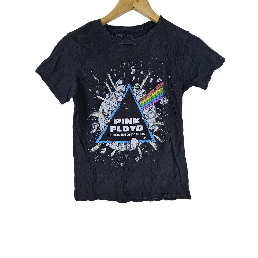 Pink Floyd Band Tee Women Size S Blue T-Shirt Short Sleeve Crew Neck 100% Cotton